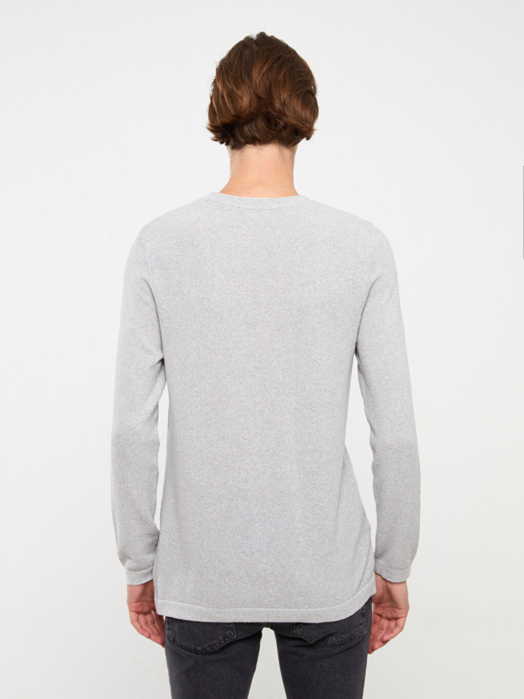 Crew Neck Long Sleeve Thin Men's Knitwear Sweater