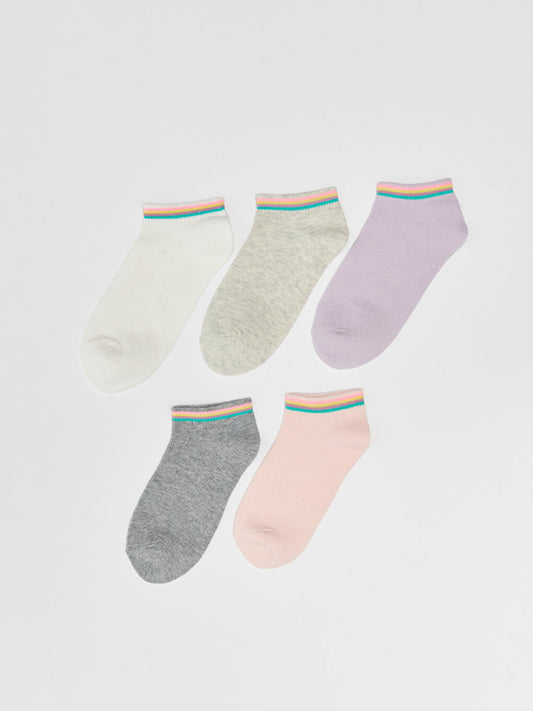 Striped Girl's Booties Socks 5-pack