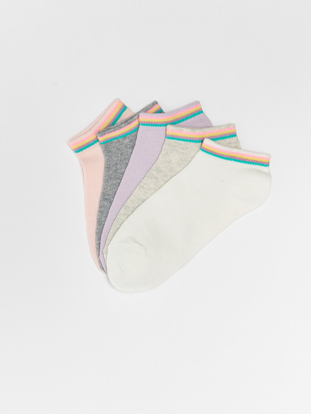 Striped Girl's Booties Socks 5-pack