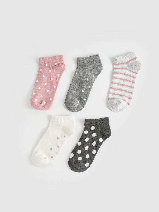 Polka Dot Girl's Booties Socks 5-pack