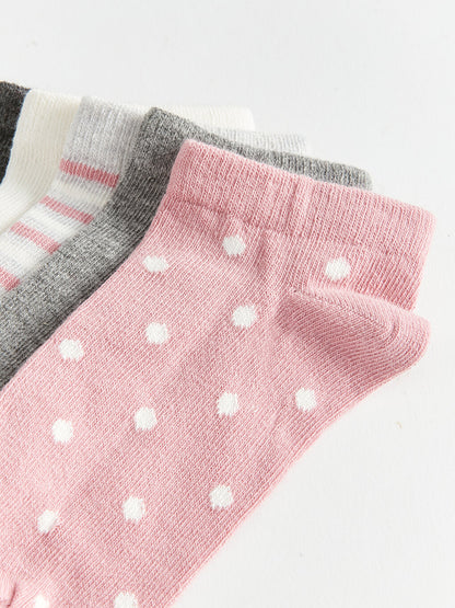 Polka Dot Girl's Booties Socks 5-pack