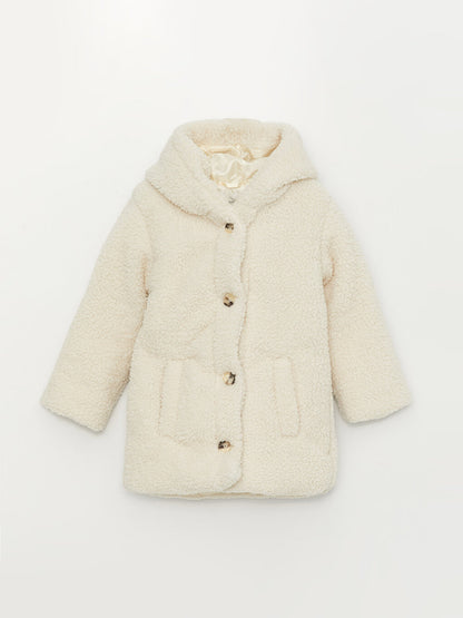 Hooded Plush Girl's Coat