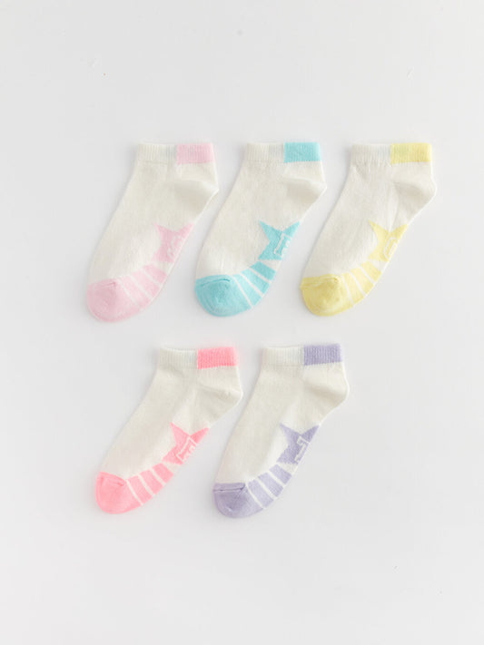 Patterned Girl's Booties Socks 5-pack