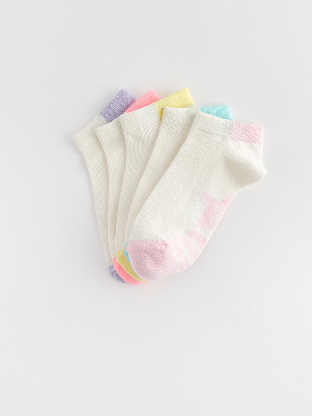 Patterned Girl's Booties Socks 5-pack