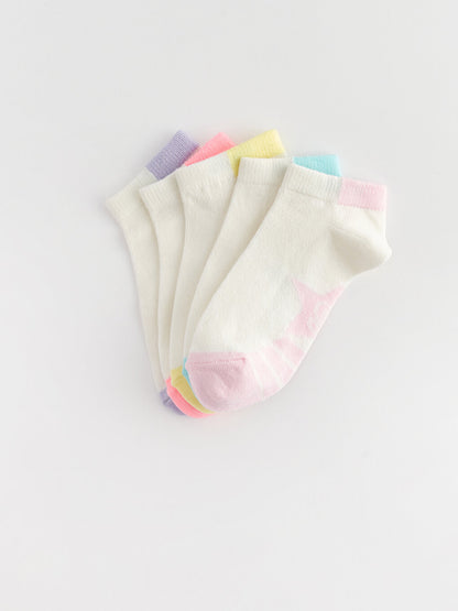 Patterned Girl's Booties Socks 5-pack