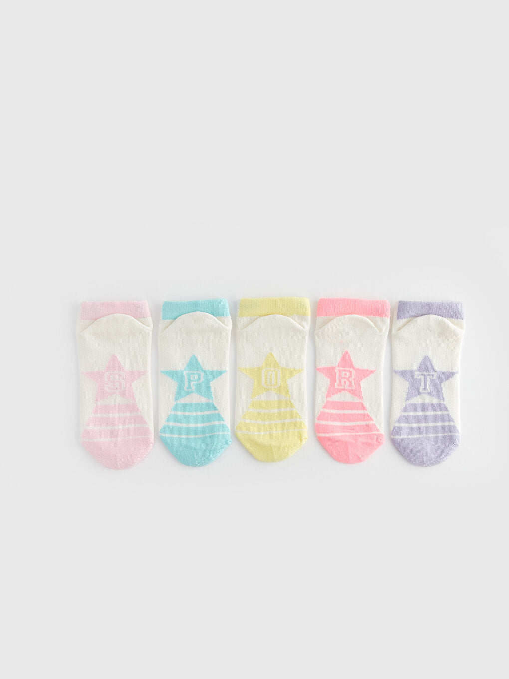 Patterned Girl's Booties Socks 5-pack