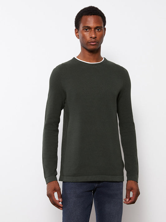 Crew Neck Long Sleeve Thin Men's Knitwear Sweater