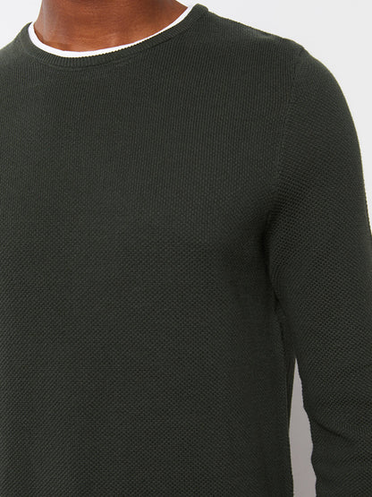 Crew Neck Long Sleeve Thin Men's Knitwear Sweater