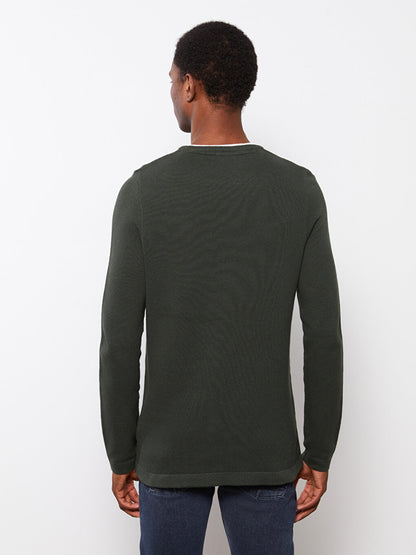 Crew Neck Long Sleeve Thin Men's Knitwear Sweater