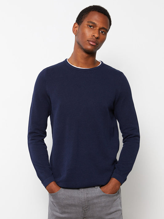 Crew Neck Long Sleeve Thin Men's Knitwear Sweater