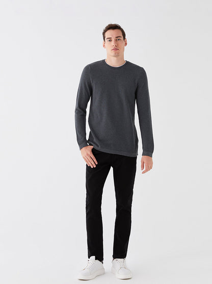 Crew Neck Long Sleeve Thin Men's Knitwear Sweater