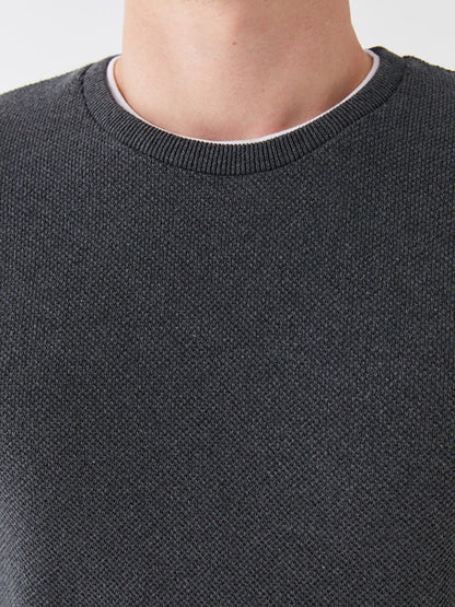 Crew Neck Long Sleeve Thin Men's Knitwear Sweater