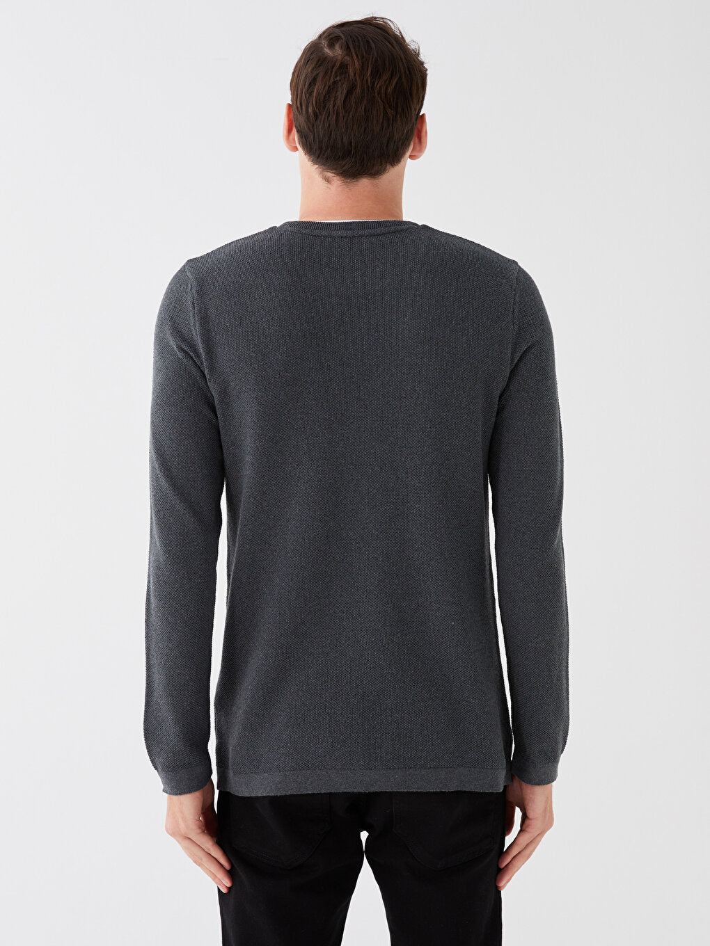 Crew Neck Long Sleeve Thin Men's Knitwear Sweater