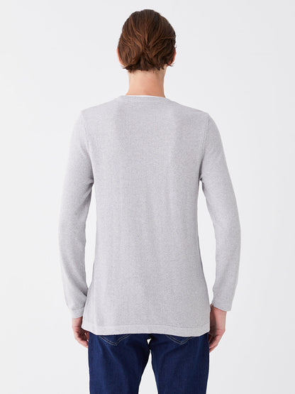 Crew Neck Long Sleeve Thin Men's Knitwear Sweater