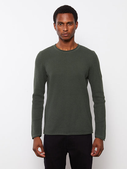 Crew Neck Long Sleeve Men's Knitwear Sweater