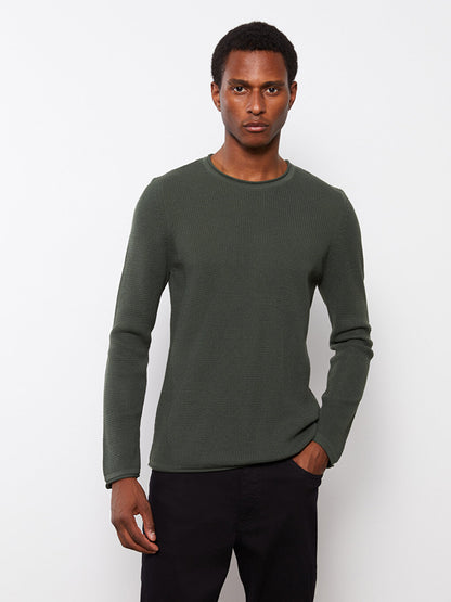 Crew Neck Long Sleeve Men's Knitwear Sweater