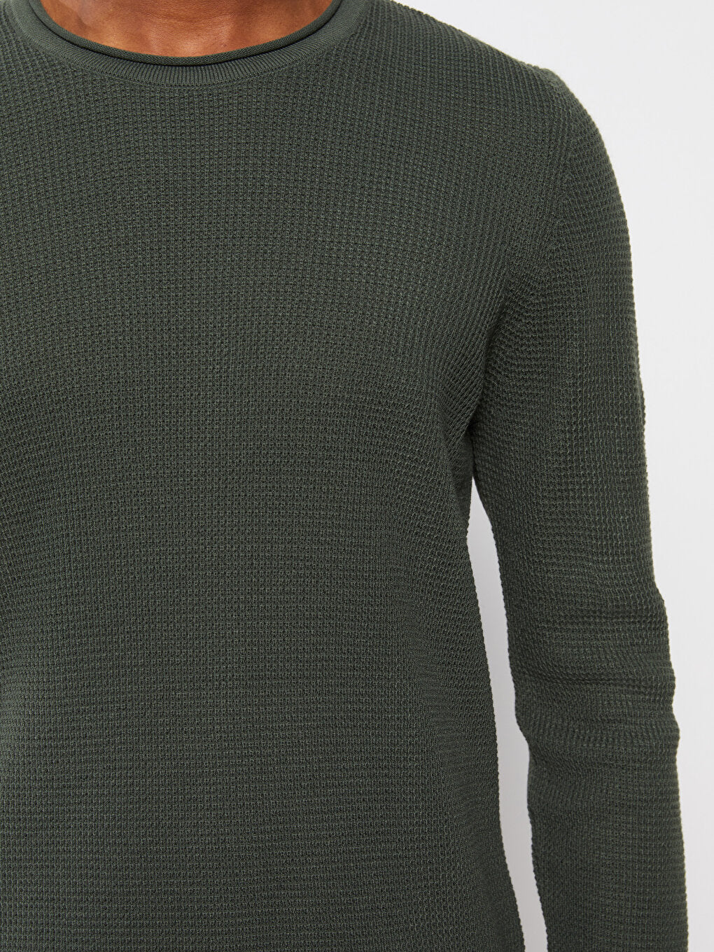 Crew Neck Long Sleeve Men's Knitwear Sweater