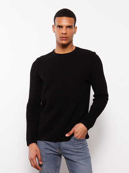 Crew Neck Long Sleeve Men's Knitwear Sweater