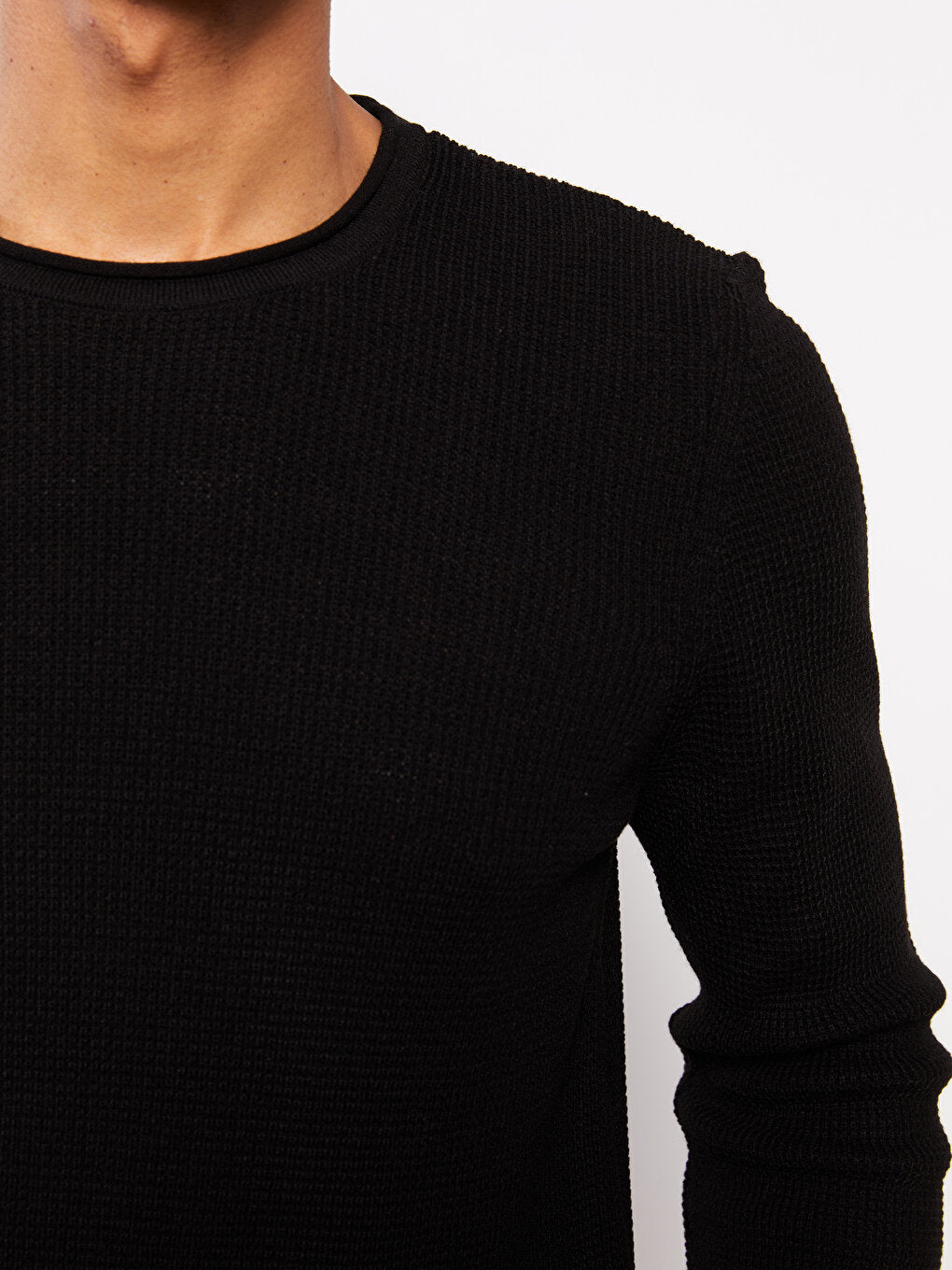 Crew Neck Long Sleeve Men's Knitwear Sweater