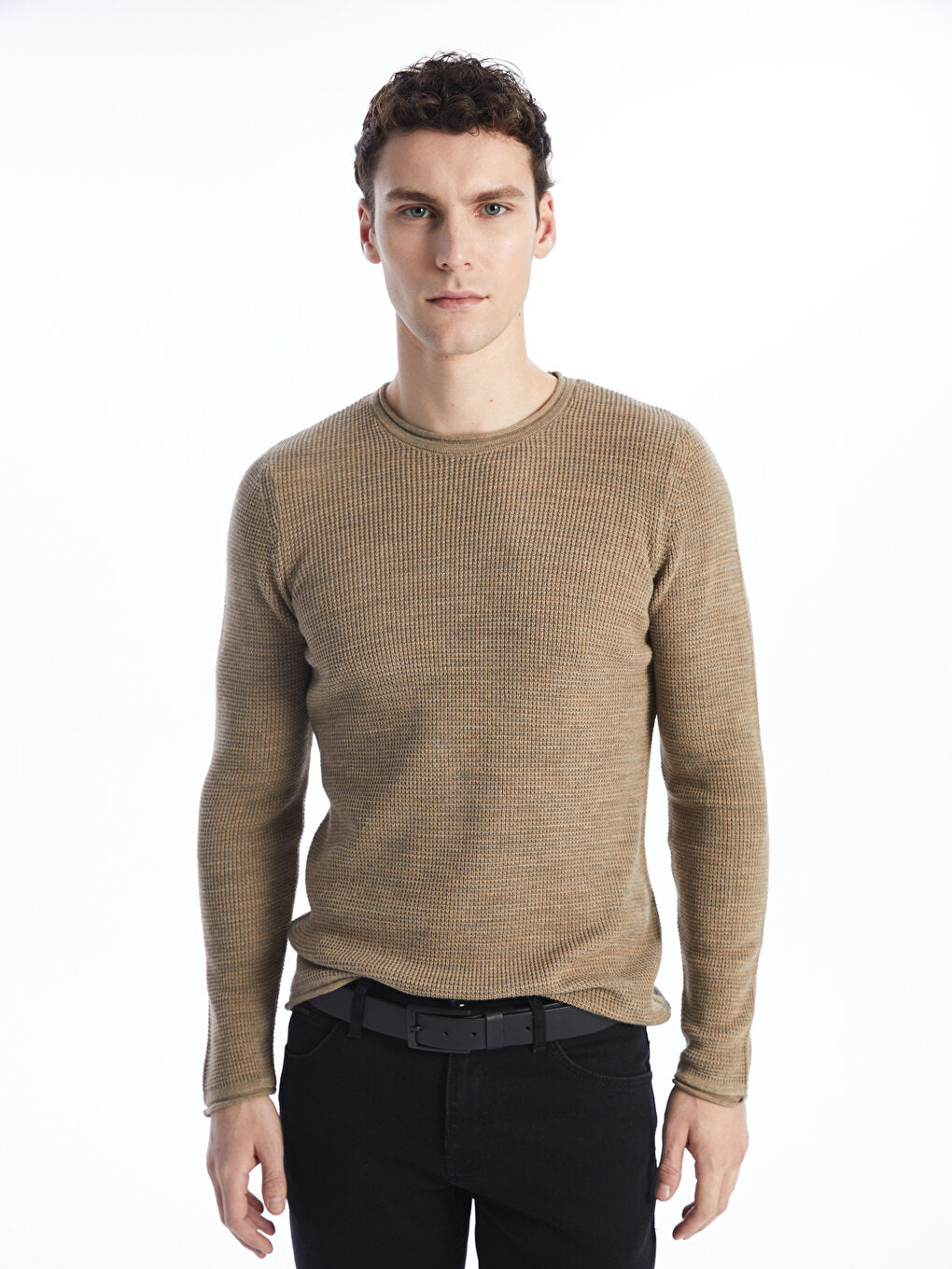 Crew Neck Long Sleeve Men's Knitwear Sweater