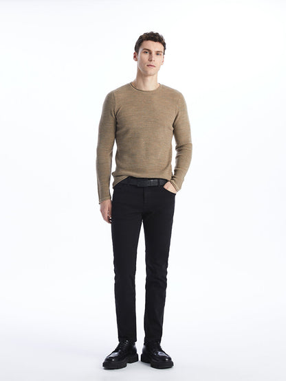 Crew Neck Long Sleeve Men's Knitwear Sweater