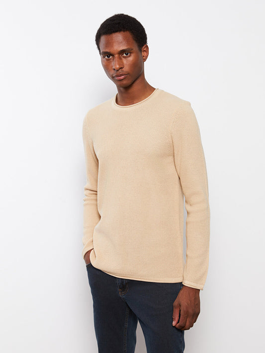 Crew Neck Long Sleeve Men's Knitwear Sweater