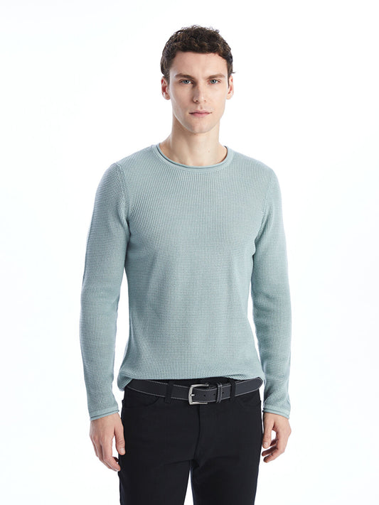 Crew Neck Long Sleeve Men's Knitwear Sweater