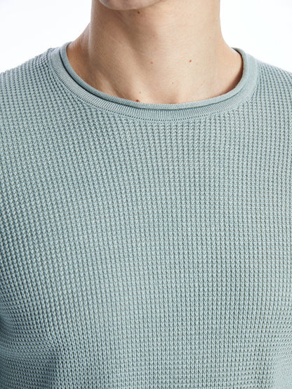 Crew Neck Long Sleeve Men's Knitwear Sweater