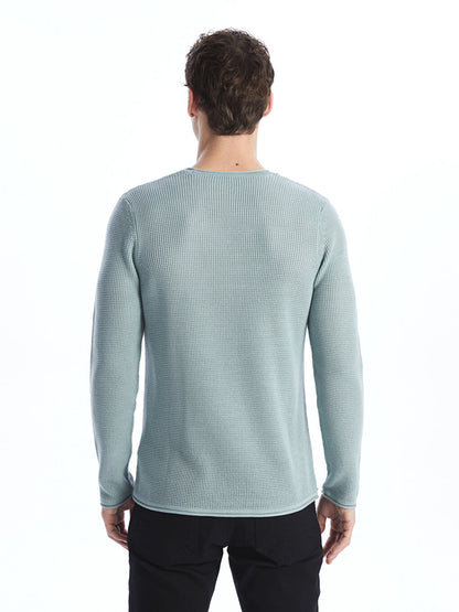 Crew Neck Long Sleeve Men's Knitwear Sweater