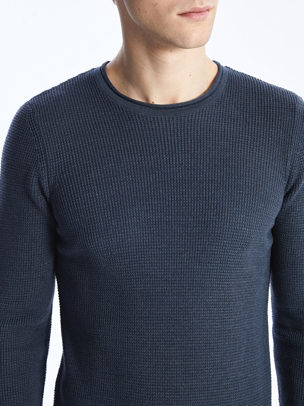 Crew Neck Long Sleeve Men's Knitwear Sweater