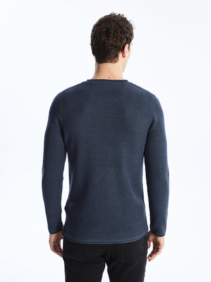 Crew Neck Long Sleeve Men's Knitwear Sweater