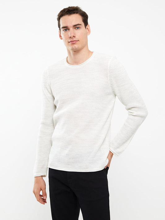 Crew Neck Long Sleeve Men's Knitwear Sweater