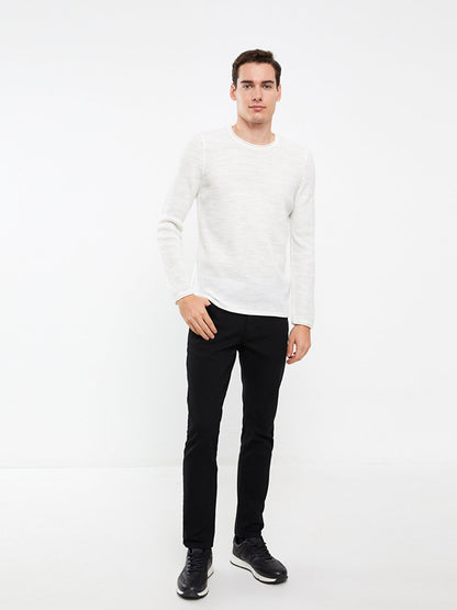 Crew Neck Long Sleeve Men's Knitwear Sweater