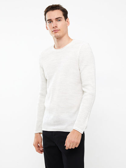 Crew Neck Long Sleeve Men's Knitwear Sweater