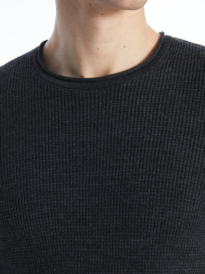 Crew Neck Long Sleeve Men's Knitwear Sweater