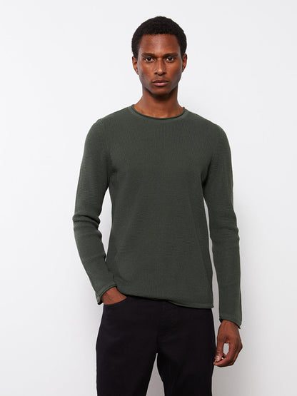 Crew Neck Long Sleeve Men's Knitwear Sweater