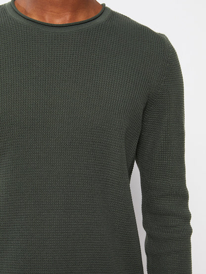 Crew Neck Long Sleeve Men's Knitwear Sweater