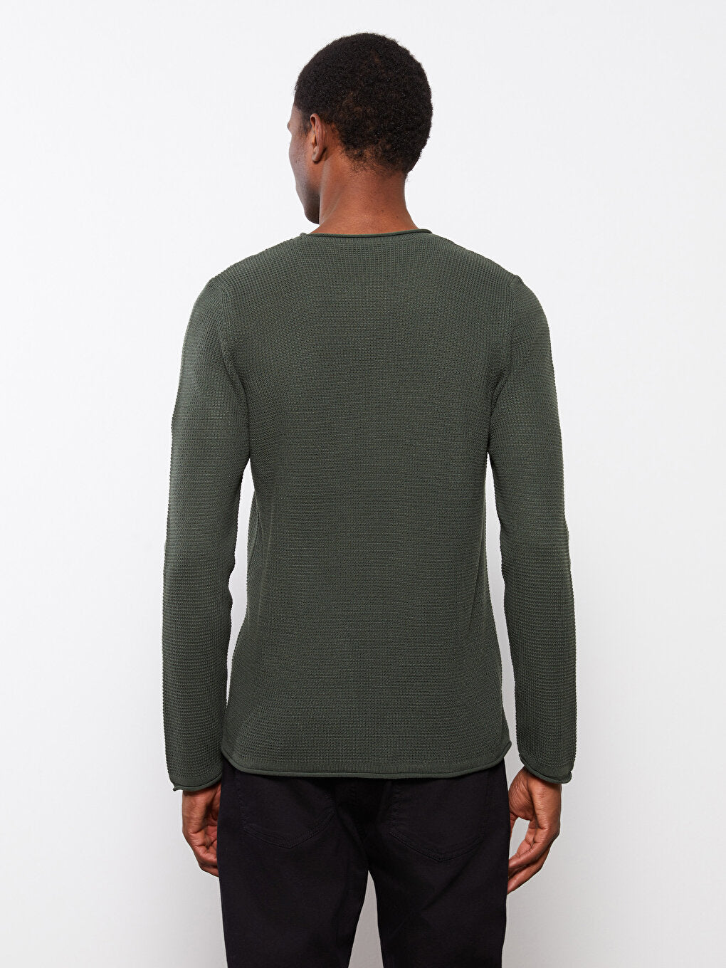 Crew Neck Long Sleeve Men's Knitwear Sweater