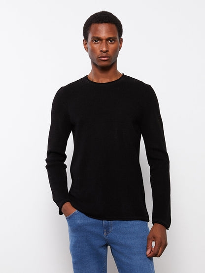 Crew Neck Long Sleeve Men's Knitwear Sweater