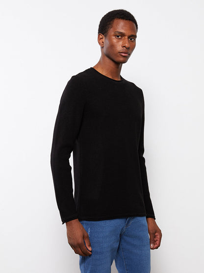 Crew Neck Long Sleeve Men's Knitwear Sweater