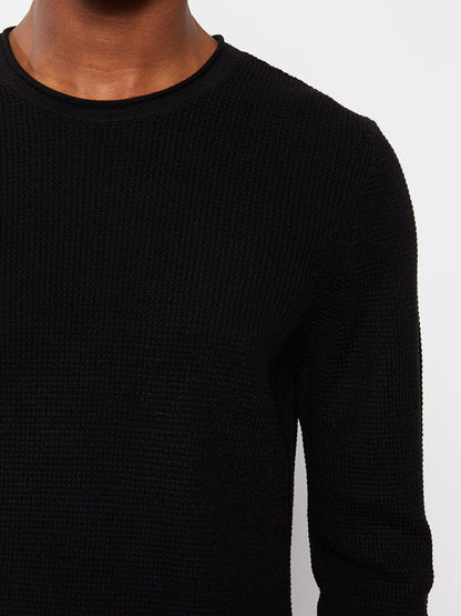 Crew Neck Long Sleeve Men's Knitwear Sweater