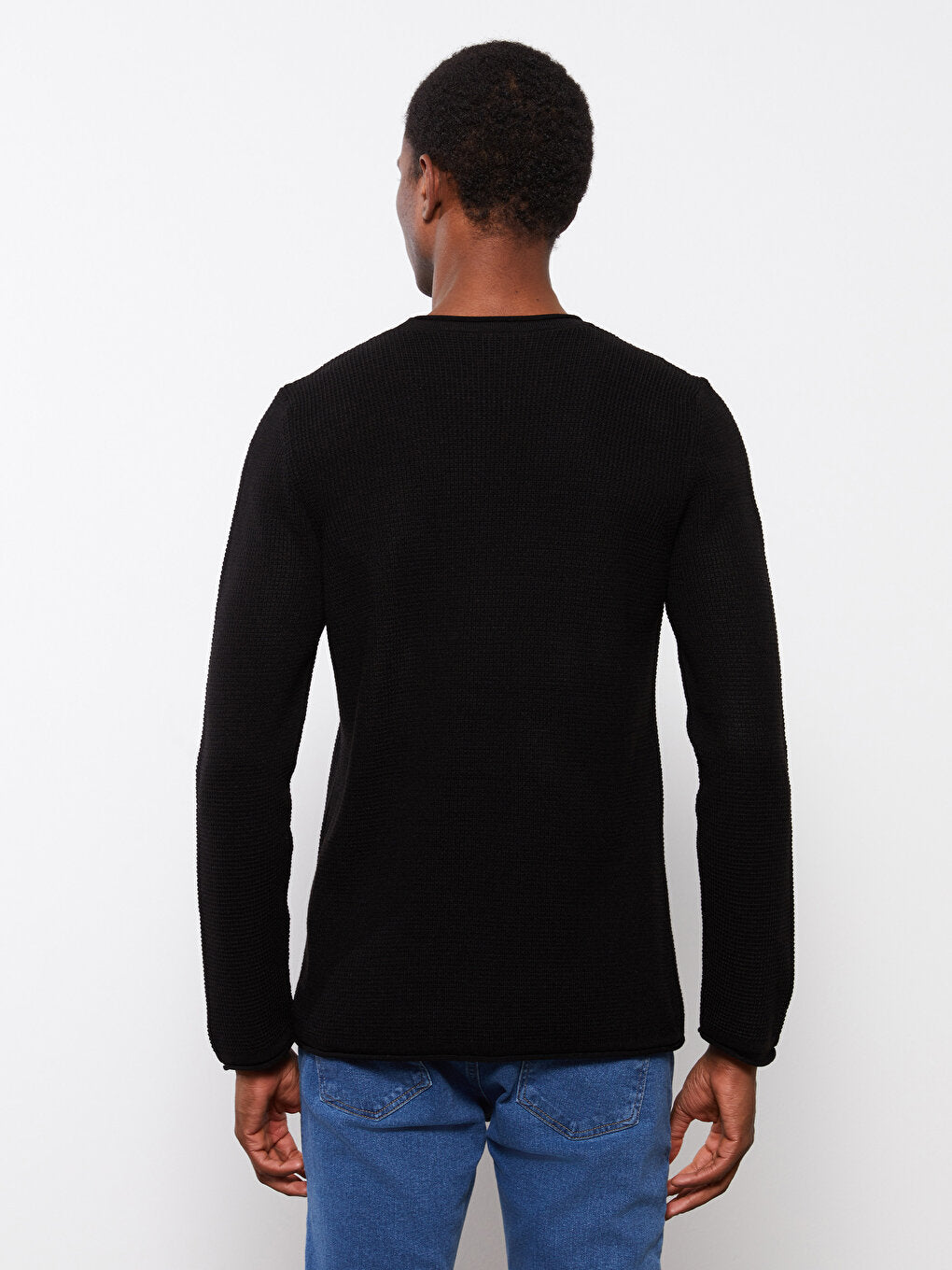 Crew Neck Long Sleeve Men's Knitwear Sweater