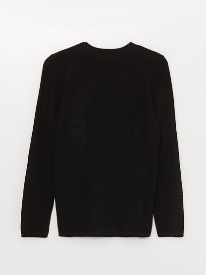 Crew Neck Long Sleeve Men's Knitwear Sweater