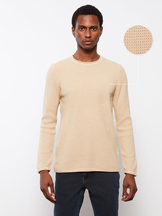 Crew Neck Long Sleeve Men's Knitwear Sweater