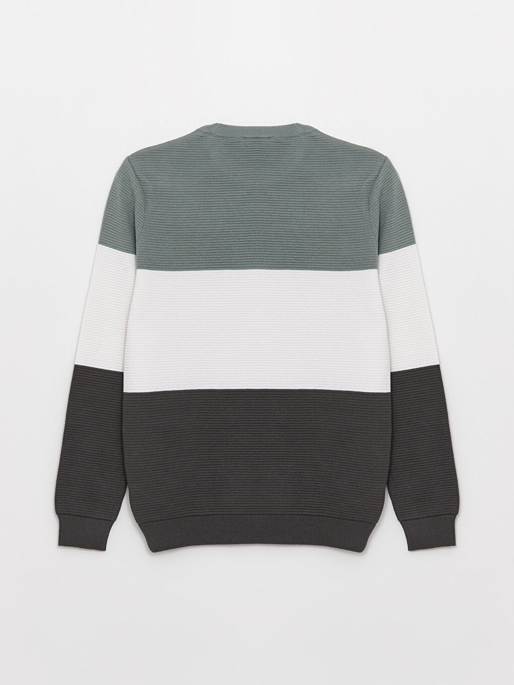 Crew Neck Long Sleeve Color Block Men's Knitwear Sweater