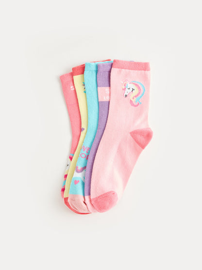 Patterned Girl's Socks 5-pack