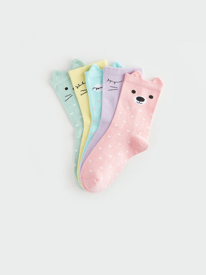 Patterned Girl's Socks 5-pack