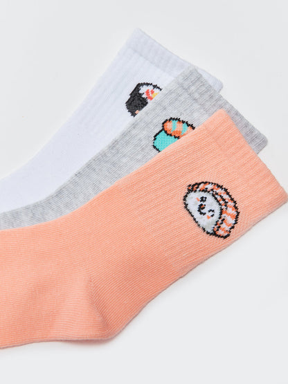 Patterned Girl's Socks 3-pack