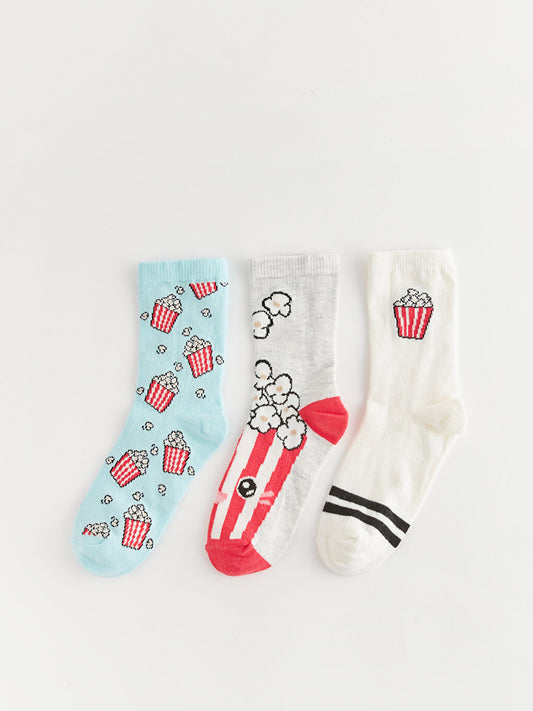 Patterned Girl's Socks 3-pack