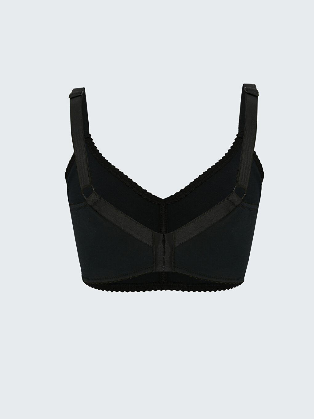 Non-wired, non-padded, flat support bra